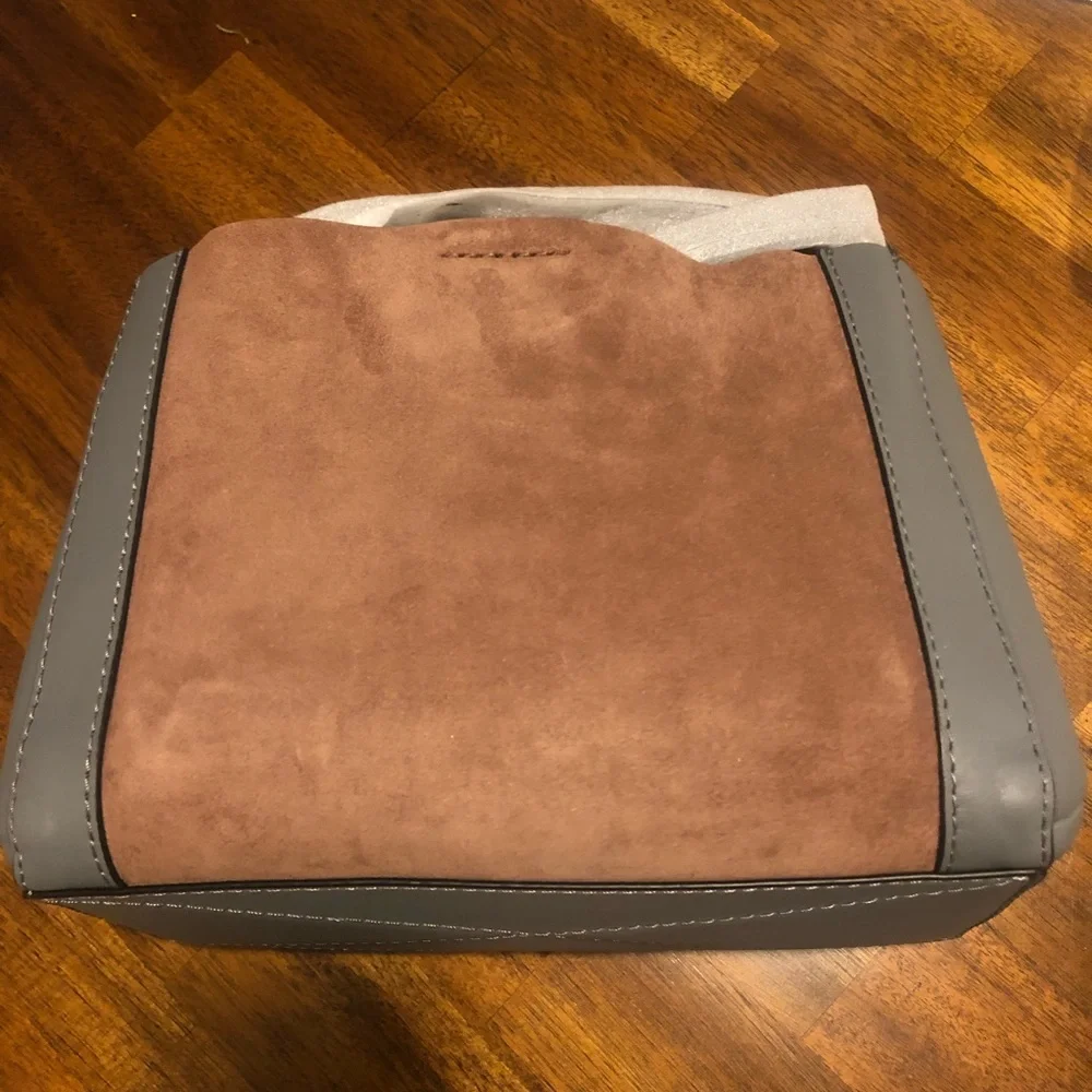 NWT $395 rag & bone Passenger Suede & Leather Crossbody Bag in Praline Suede!